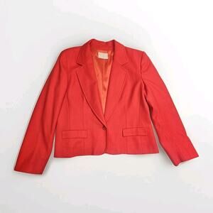 Vtg Pendleton Blazer Women's Wool Red USA Career Office Coat Jacket Sz 14 Retro